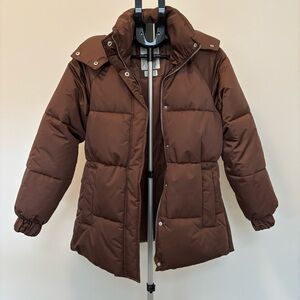 Abercrombie brown puffer jacket